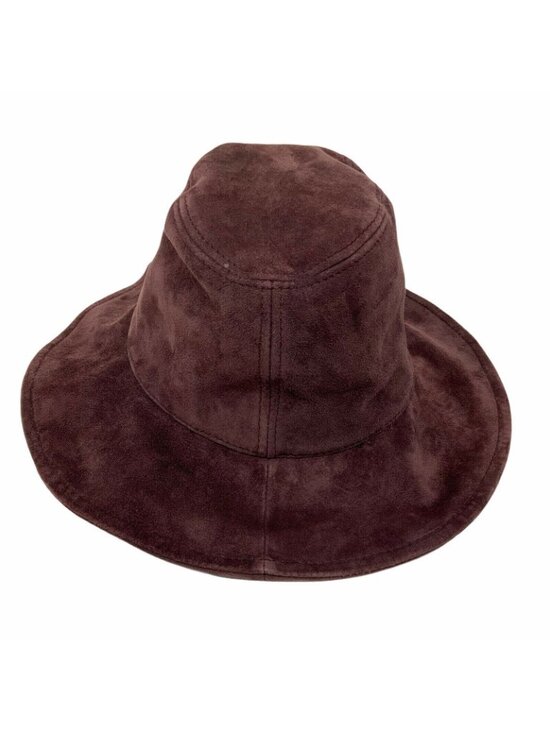 Maison Michel Suede Leather Bucket Hat M Dark Purple Aubergine main image 9